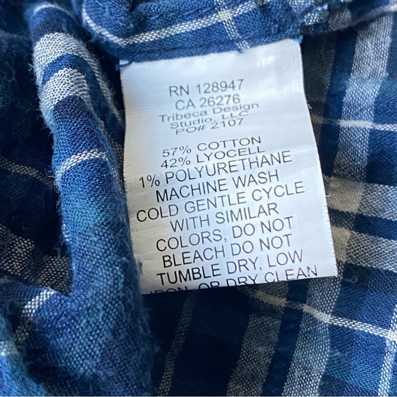 Nili Lotan Vivian Plaid Button Down in Navy White - Large - Picture 12 of 15